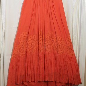 Orange Bi-level Peasant skirt SZ S